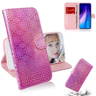 Voor Xiaomi Redmi Note 8 effen kleur kleurrijke magnetische Buckle horizontale Flip PU lederen draagtas met houder & kaartsleuven & portemonnee & Lany
