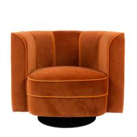 Dutchbone Draaibare Fauteuil 'Flower', kleur Oranje - thumbnail