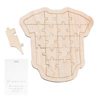Ginger Ray BAB-126 Botanical Baby Gastenboek Houten Puzzel Romper - thumbnail