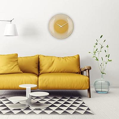 Grote wandklok 50 cm bolle glazen lens - geruisloos - glas - "Deep 50"