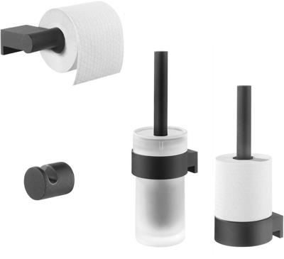 Tiger Bold toilet accessoires 4-delig zwart Tiger Bold toilet accessoires 4-delig zwart