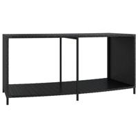 VidaXL Opbergschappen 2 st poly rattan zwart - thumbnail