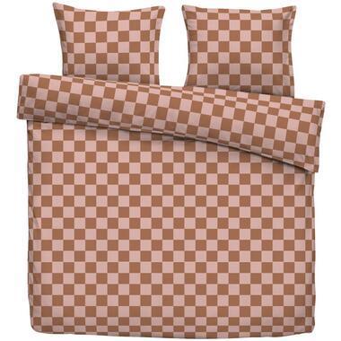 Dekbedovertrek Toledo - terra/roze - 240x220 cm - Leen Bakker