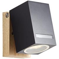 BRILLIANT - GALENI Buitenwandlamp - zwart/naturel - metaal/glas GU10 1x20W - thumbnail