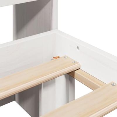 Bed met boekenkast zonder matras grenenhout wit 90x190 cm - thumbnail