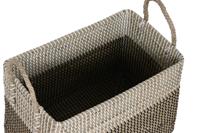 Basket spelset Home ESPRIT Wit Zwart Natuurlijk Zeegras Boho 44 x 25 x 38 cm 2 Onderdelen - thumbnail