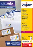 Avery L7160, Adresetiketten, Laser, Ultragrip, wit, 100 vellen, 21 per vel, 63,5 x 38,1 mm - thumbnail