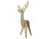 Kerstdecoratie Rendier MDF Naturel 48cm - thumbnail