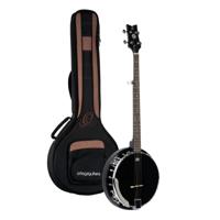 Ortega OBJ250-SBK Raven Series Satin Black banjo met gigbag - thumbnail