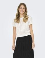 Only Onlsaga Life Ss O-neck Cc Knt Trui Korte Mouw Cloud Dancer - thumbnail