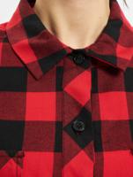 Urban Classics / overhemd Ladies Short Oversized Check in zwart - thumbnail