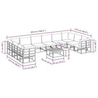 Tuinbankenset met kussen 11 pcs Zwart Aluminium - thumbnail