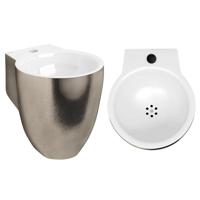 Clou Flush 6 fontein zonder kraangat 27x31,5x28cm Platina/wit Keramiek - thumbnail