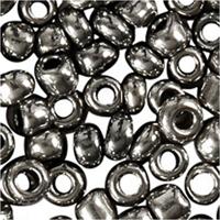 Creativ Company Rocailles, d 1,7 mm, afm 15/0, gatgrootte 0,5-0,8 mm, grey metal, 25 gr/ 1 doos - thumbnail