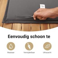 5-delige Loungeset met kussens poly rattan grijs - thumbnail