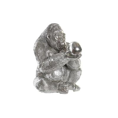 Decoratieve figuren DKD Home Decor Zilverkleurig Koloniaal Gorilla 38,5 x 33 x 43,5 cm