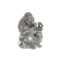 Decoratieve figuren DKD Home Decor Zilverkleurig Koloniaal Gorilla 38,5 x 33 x 43,5 cm - thumbnail
