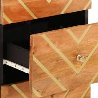 Dressoir 40x33,5x75 cm massief mangohout bruin en zwart - thumbnail