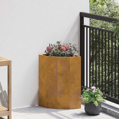VidaXL Hoek plantbak roestig 30 x 30 x 50 cm cortenstaal