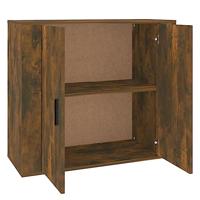 Dressoir 80x33x70 cm bewerkt hout gerookt eikenkleurig - thumbnail