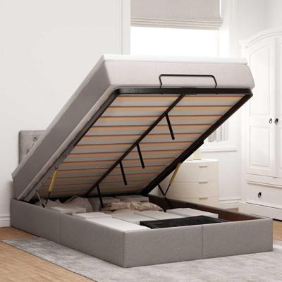 Ottoman bed met matras 120x190 cm stof taupe