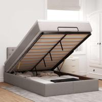 Ottoman bed met matras 120x190 cm stof taupe - thumbnail