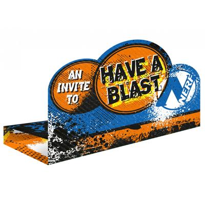 Amscan Nerf uitnodigingskaarten en enveloppen 12 x 16 cm 8 stuks | 36 stuks