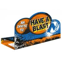 Amscan Nerf uitnodigingskaarten en enveloppen 12 x 16 cm 8 stuks | 36 stuks - thumbnail