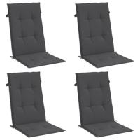 VidaXL Stoelkussens 4 st hoge rug 120x50x4 cm stof gemêleerd antraciet - thumbnail