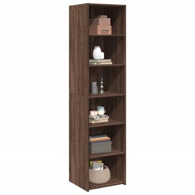 Hoge kast 45x41x185 cm bewerkt hout bruin eikenkleurig