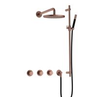 Hotbath Cobber - CB7067 - Inbouw Regendoucheset - Geborsteld Koper PVD - 2 Stopkranen - Thermostatisch - Wandarm 40 cm - Hoofddouche 200 mm - Staafhanddouche - Glijstang 900 mm - Waterbesparend - thumbnail