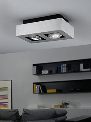 Eglo Led plafondspotLoke 1 2-lichts led metaalgrijs - 91353