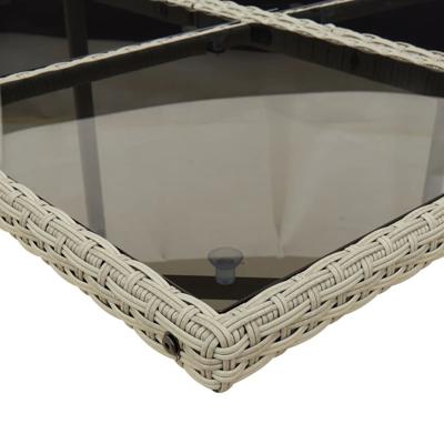 5-delige Tuinset met kussens poly rattan lichtgrijs - thumbnail