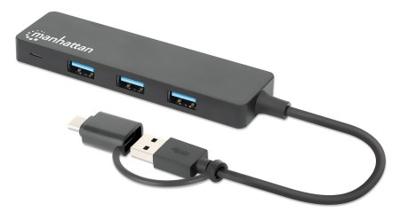Manhattan 180863 USB 3.2 Gen 1-hub 4 poorten Zwart