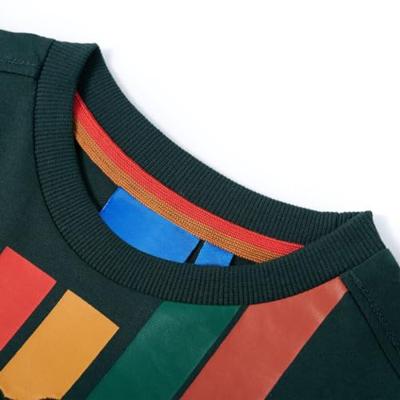 Kindershirt met lange mouwen racewagenprint 116 donkergroen - thumbnail