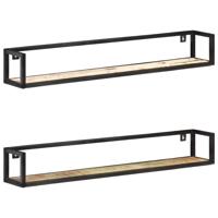 VidaXL Wandschappen 2 st 120 cm massief gerecycled hout - thumbnail