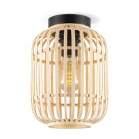 Boheemse stijl Plafondlamp - Bamboe Lampenkap - Cilinder - Beige - Ø21,5 x 30 cm - E27 fitting - Ontworpen voor gebruik in slaapkamers en studeerkamers - met montagetoebehoren - thumbnail
