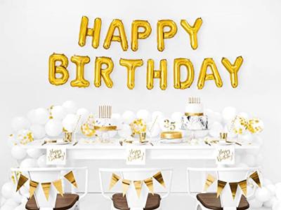 Folie Ballonnen Set Happy Birthday Goud
