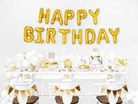 Folie Ballonnen Set Happy Birthday Goud - thumbnail