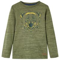 VidaXL Kindershirt met lange mouwen 104 gemêleerd kakikleurig - thumbnail