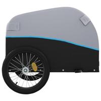 Fietstrailer 45 kg ijzer zwart en blauw - thumbnail