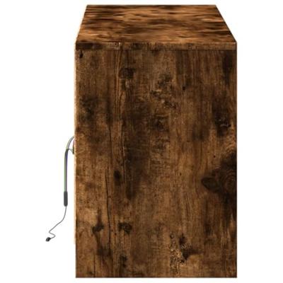 Tv-meubel met LED 139,5x34x50 cm bewerkt hout gerookt eiken