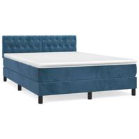 Boxspring met matras fluweel donkerblauw 140x200 cm - thumbnail