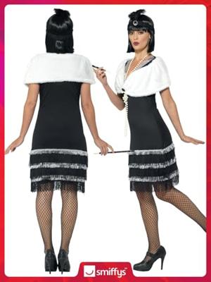 Jaren 20 Flapper Jurk Zwart - thumbnail