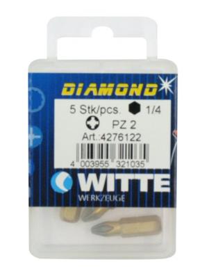 Set van tips WITTE PZ 2 DIAMOND Pozidriv PZ2 5 Stuks