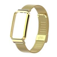 Milanese bandje met case - Goud - Xiaomi Smart band 7 Pro - thumbnail