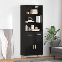 Hoge kast Zwart Eiken 69,5 x 32,5 x 180 cm Bewerkt hout - thumbnail