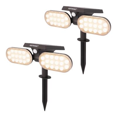HOFTRONIC™ 2x Solar LED Tuinspot Pato PIR met bewegingssensor 3000K warm wit Prikspot Grondspot