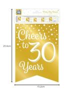 Verjaardagsslinger Vaandel 30 jaar Goud/Wit (6m) - thumbnail