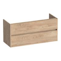 Brauer Adore Wavy - Onderkast - 120 cm - met 2 Softclose Lades Greeploos en 2 Sifon Uitsparingen - Forest Wheat - thumbnail